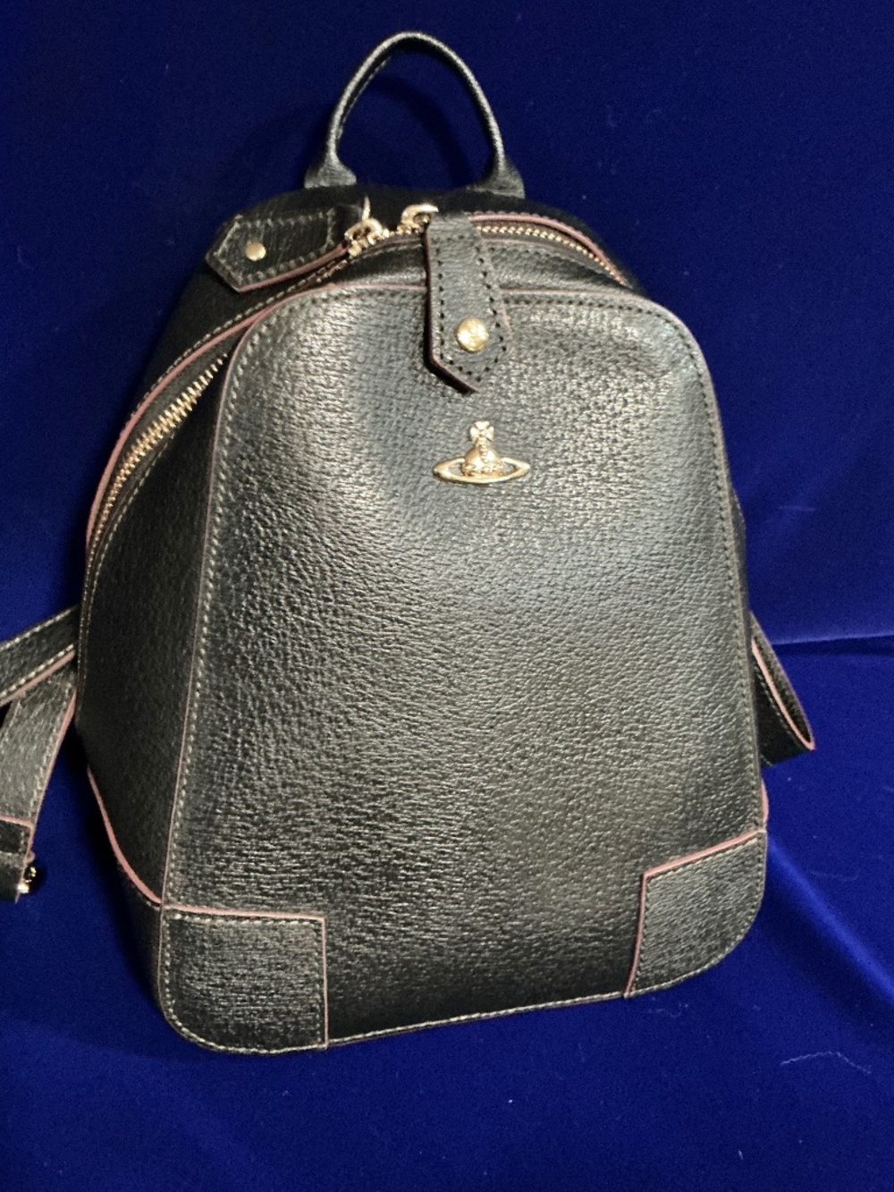 Vivienne Westwood mini black leather backpack